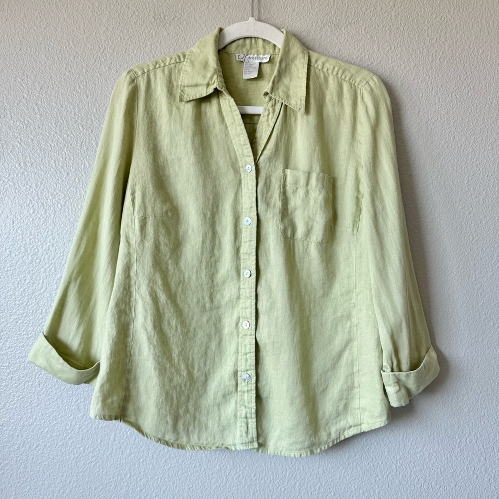 Vintage Dressbarn 100% Linen Shirt 3/4 Sleeve